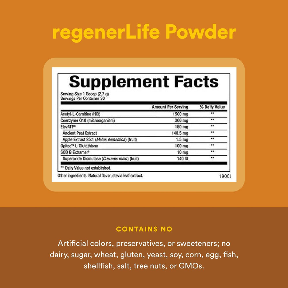 RegenerLife powder dissolving in water creating a refreshing energy drink.