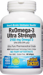 Natural Factors RxOmega-3 Ultra-Strength bottle for daily omega-3 support