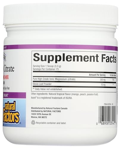 Tub front of Stress-Relax with 75 servings label visible