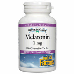 Natural Factors Stress-Relax Melatonin chewable tablet in peppermint flavor for a calmer bedtime routine