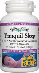 Natural Factors Stress-Relax tranquil sleep bottle suggesting calm nights