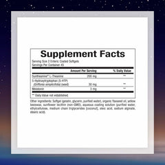 Natural Factors Stress-Relax Tranquil Sleep softgels close-up highlighting non-habit forming blend