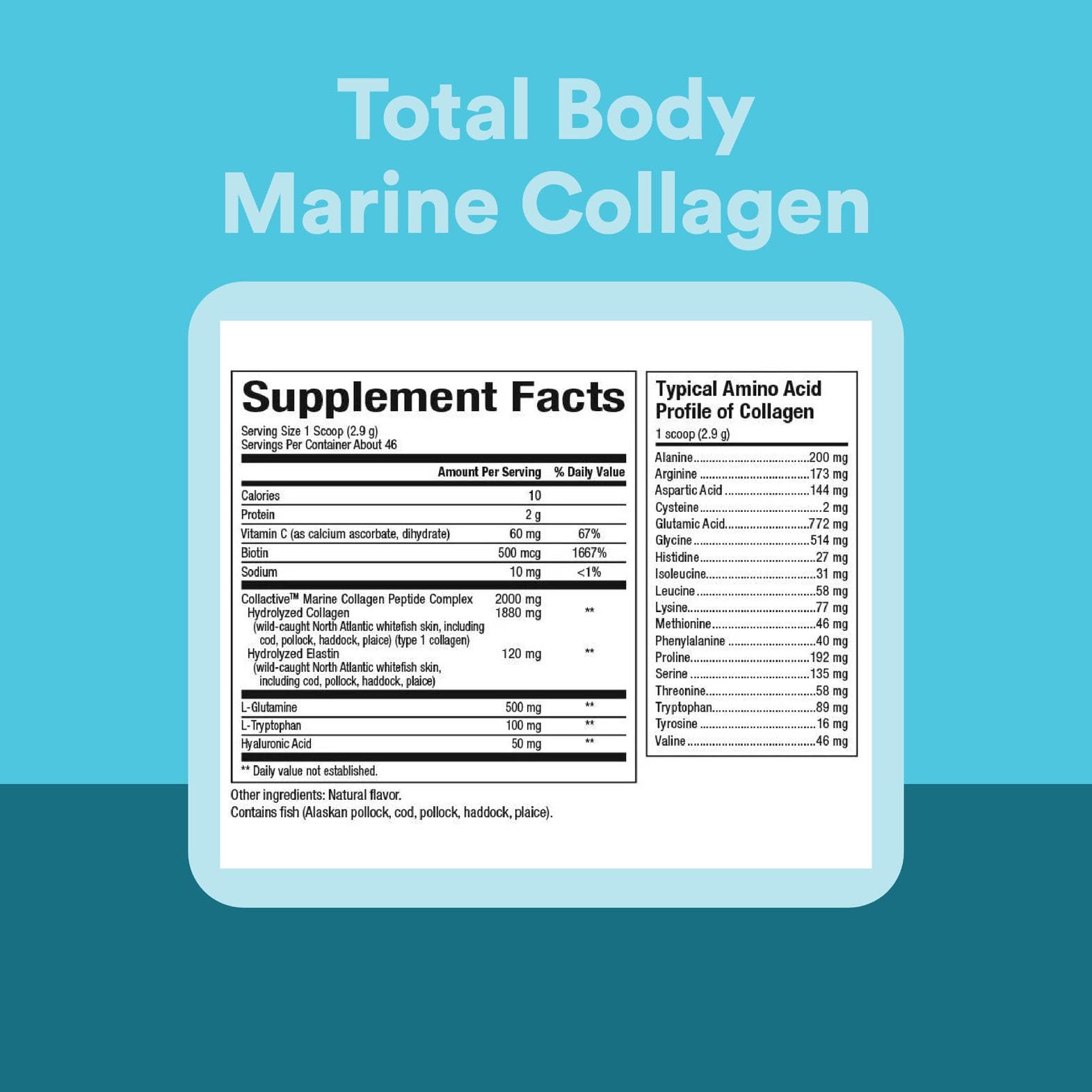 Natural Factors Total Body Marine Collagen bottle on counter showing easy access
