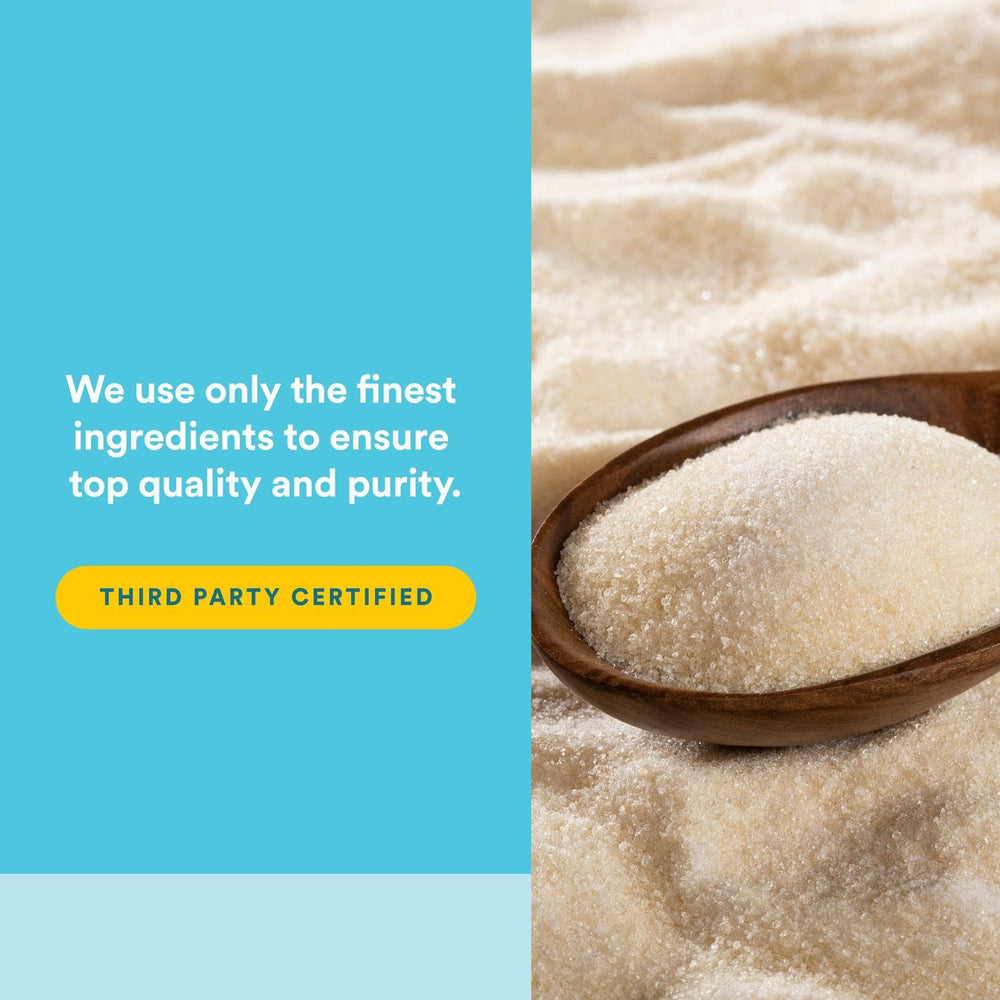 Natural Factors marine collagen close-up shows fine, dissolvable powder