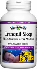 Natural Factors Tranquil Sleep bottle front, supports calming nighttime routine.