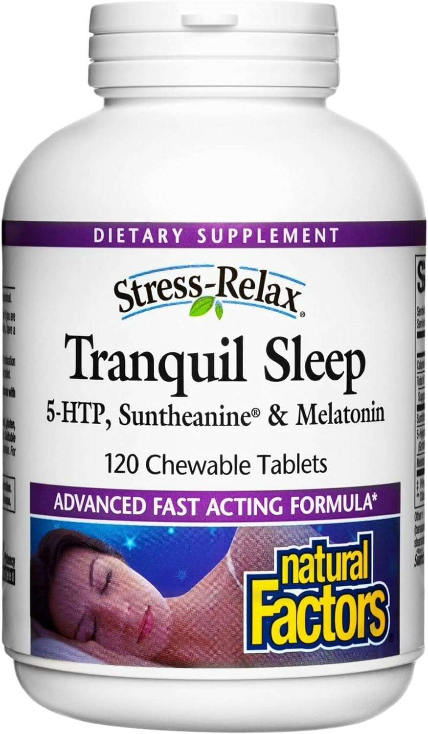 Natural Factors Tranquil Sleep bottle, inviting calm nights and a simple nightly routine.