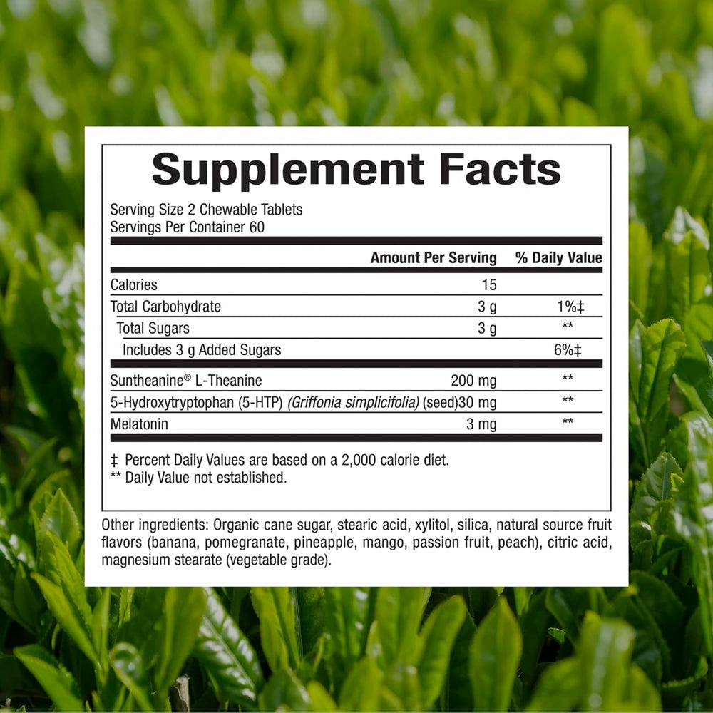 Natural Factors Tranquil Sleep chewable tablets for easy nightly support.