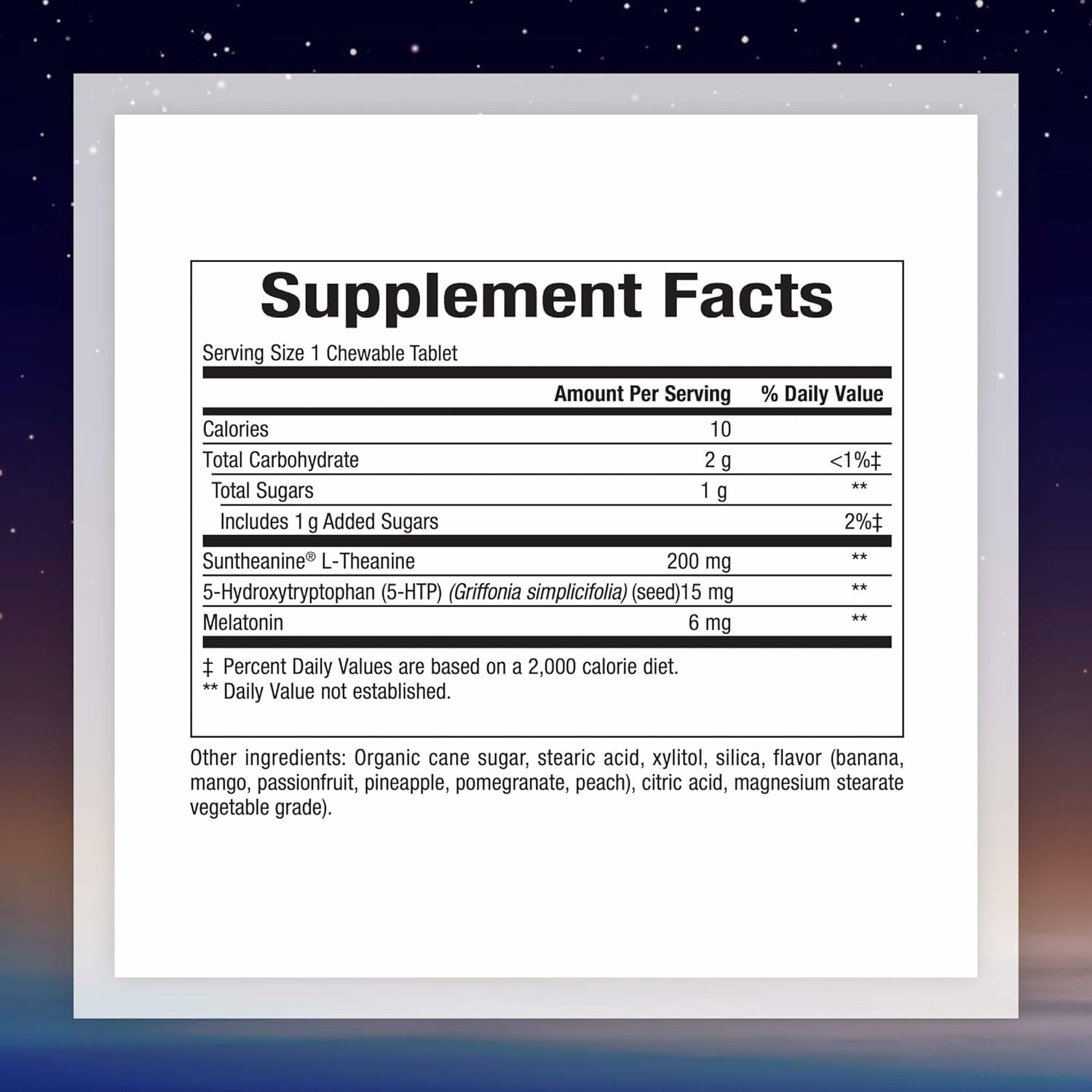 Natural Factors Tranquil Sleep chewables close-up showing texture and form.