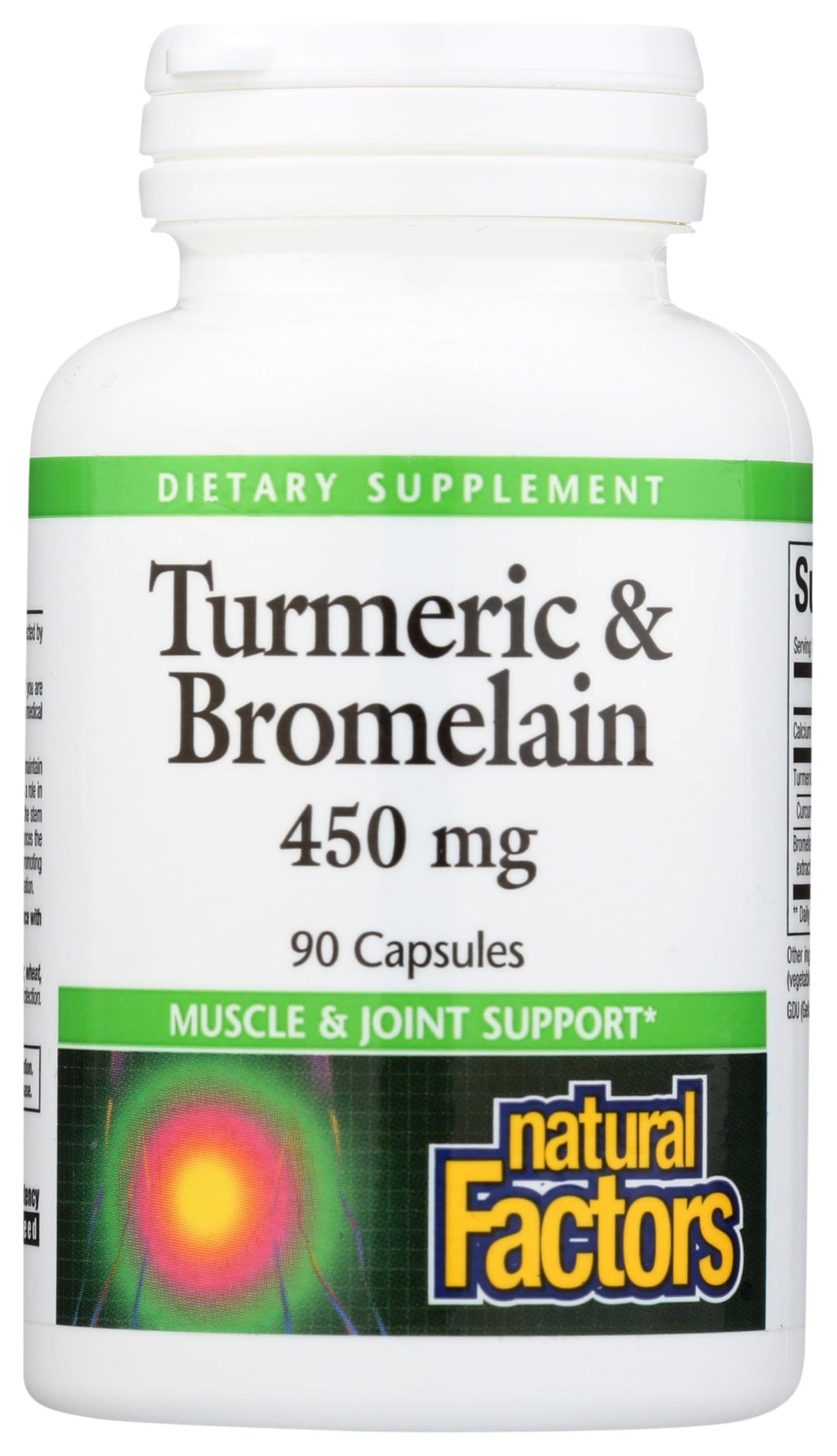 Natural Factors Turmeric Bromelain 450 mg bottle for joint support and inflammation