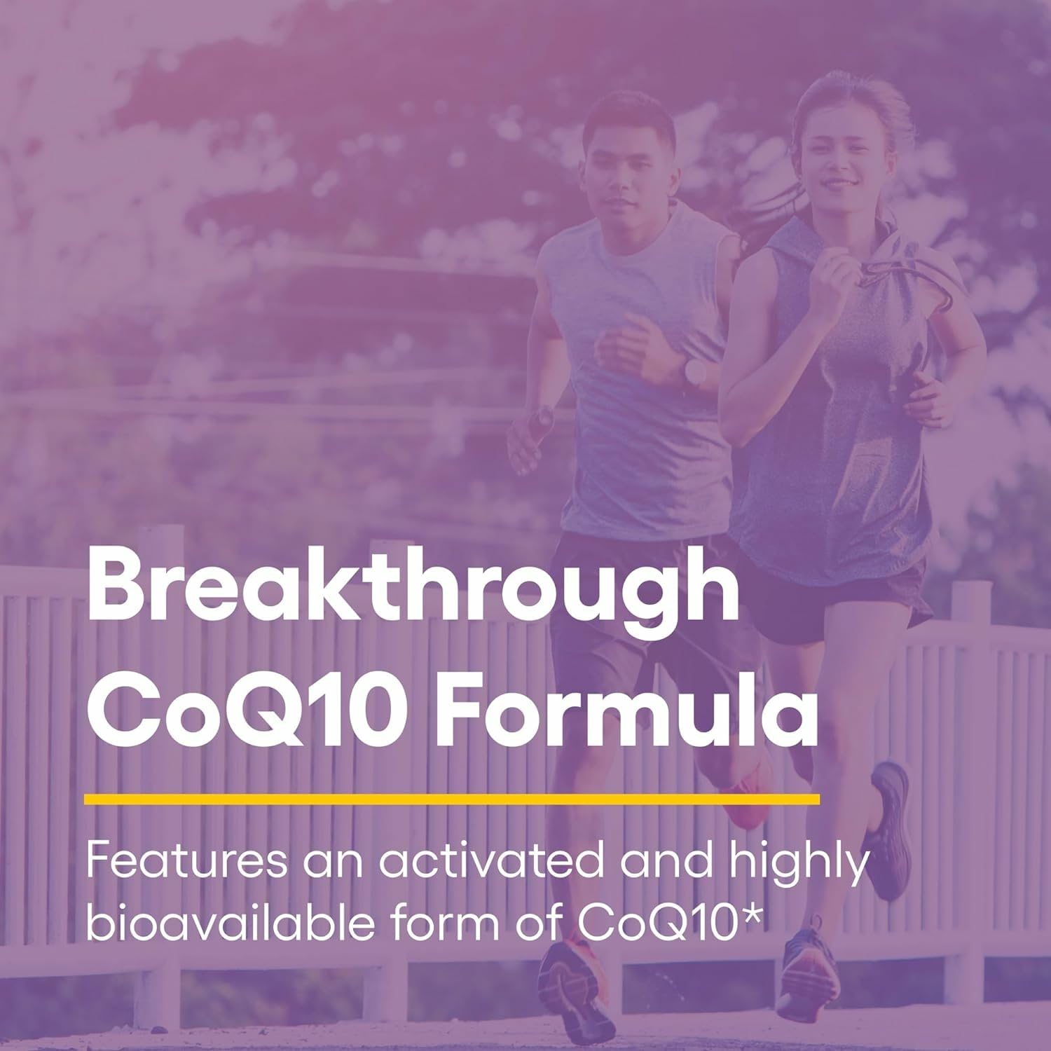 Closeup of Natural Factors Ubiquinol capsules emphasizing high absorbability