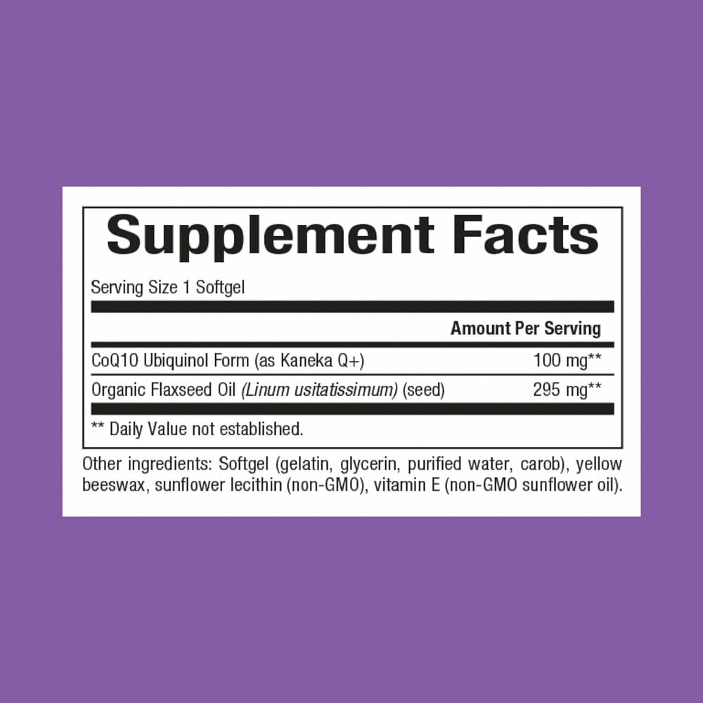 Natural Factors Ubiquinol softgels in blister pack for daily energy support