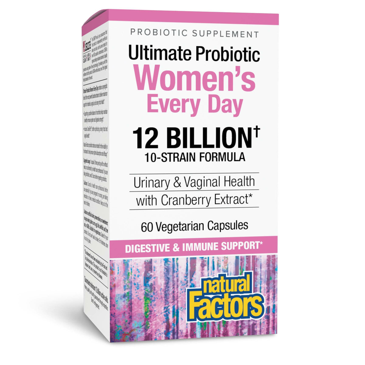 Natural Factors Ultimate Probiotic Women’s Every Day bottle front showing label and form.