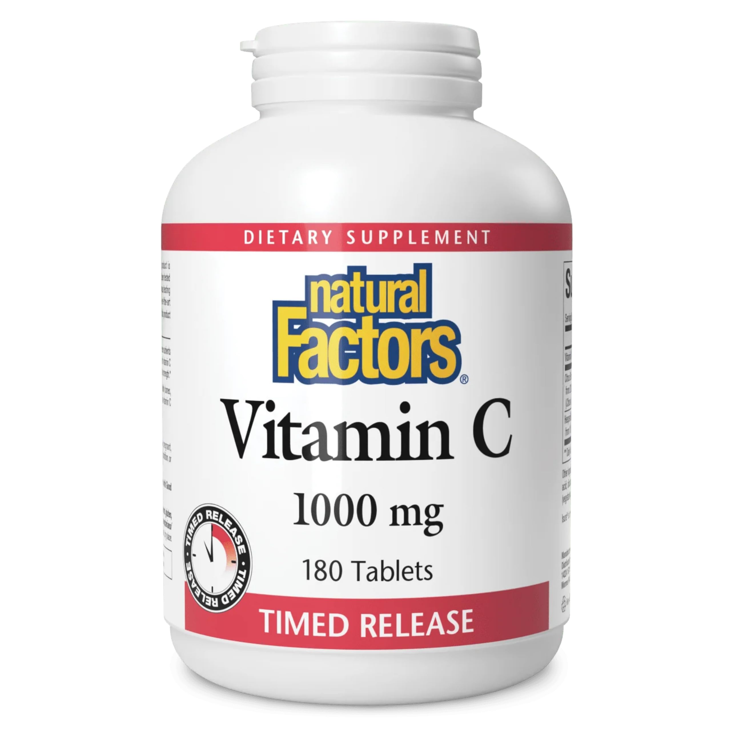 Natural Factors Vitamin C 1000 mg time-release bottle front supports steady antioxidant support
