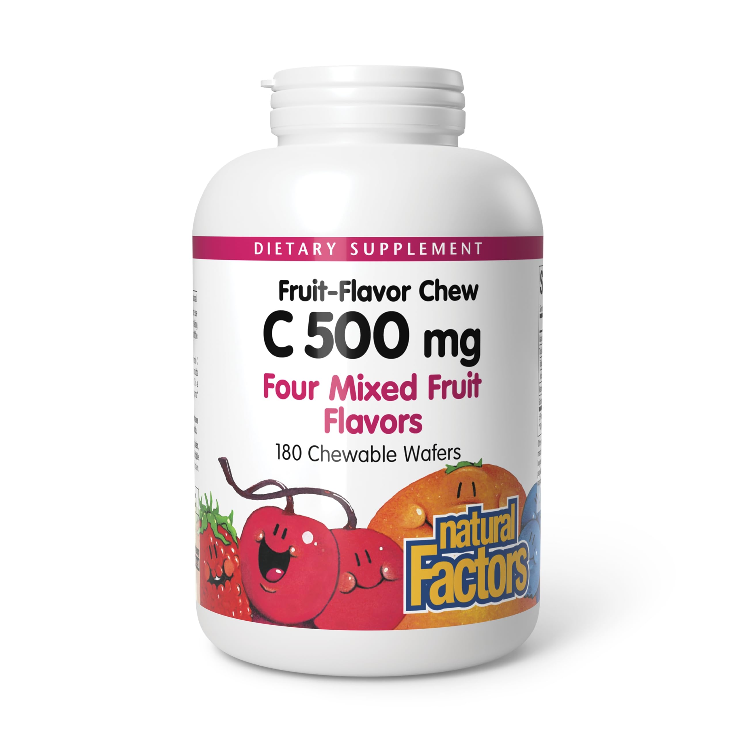 Natural Factors Vitamin C 500mg chews in bottle for daily immune support