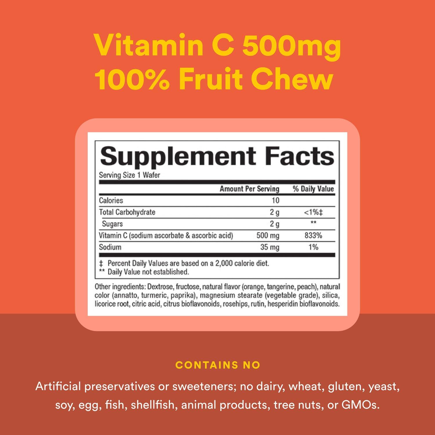 Natural Factors vitamin c chewables feature hesperidin, rosehips, and rutin for ingredient synergy