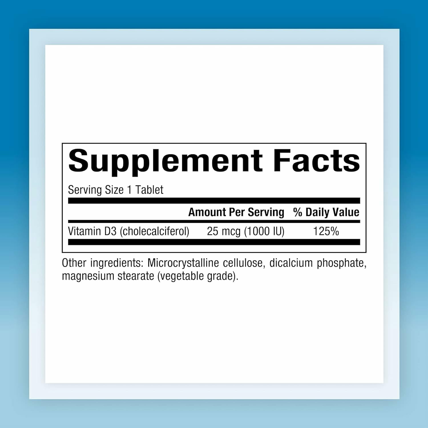 Closeup of Natural Factors Vitamin D3 tablets for easy daily intake.