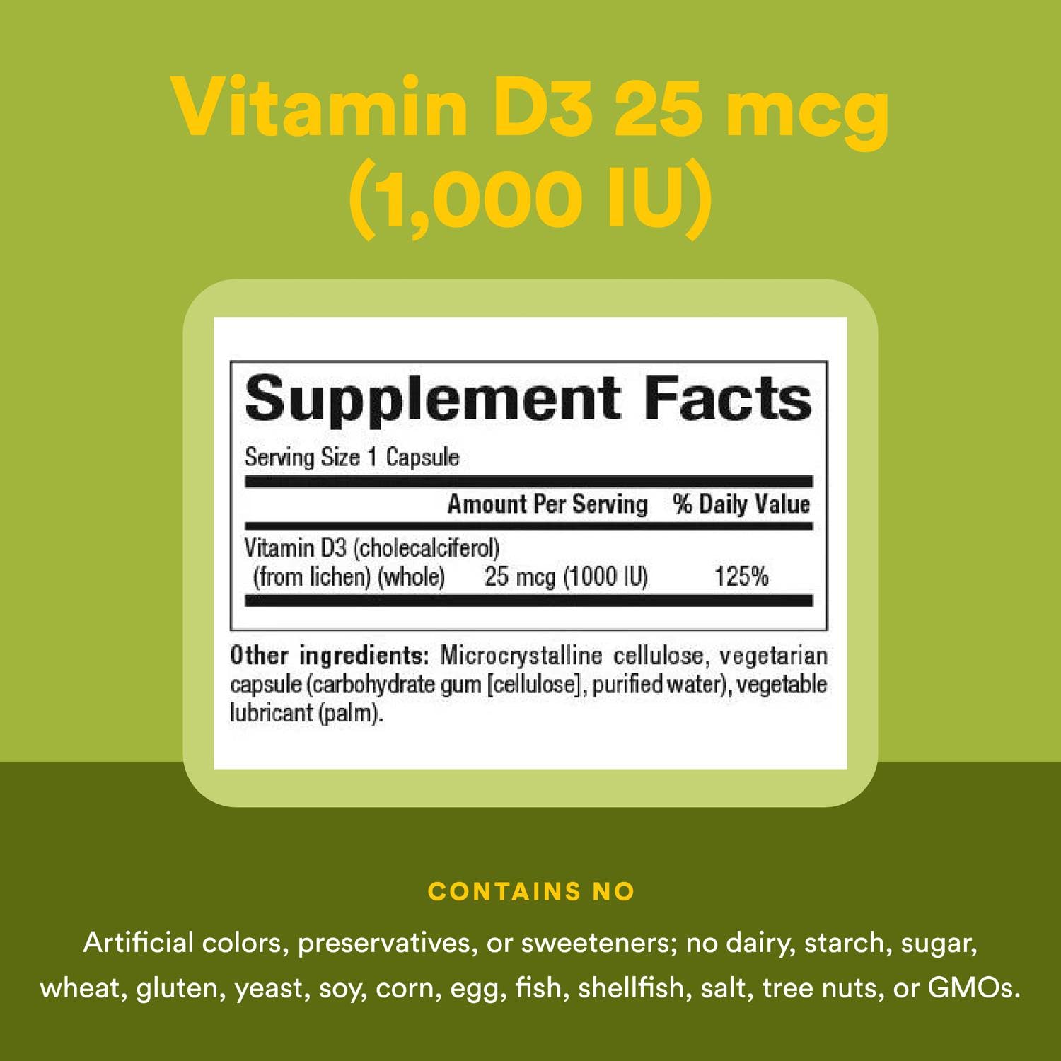 Natural Factors Vitamin D3 bottle on kitchen shelf, daily wellness option.