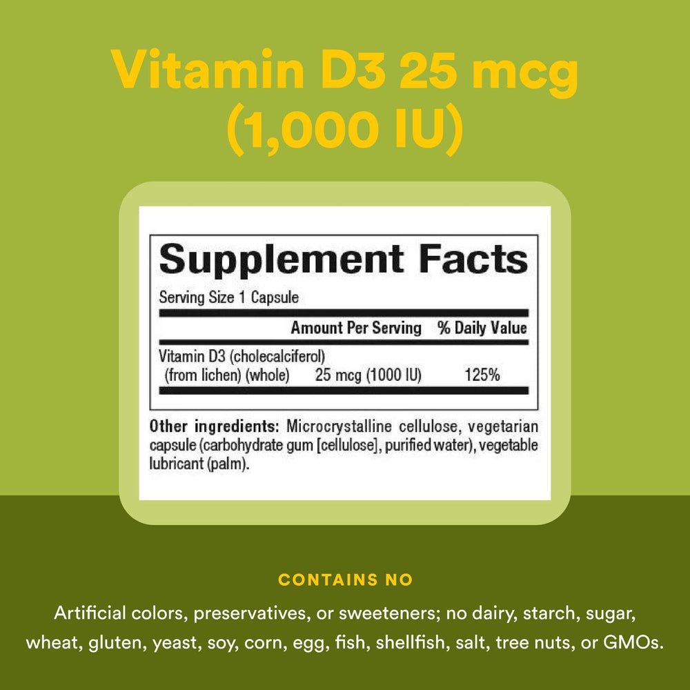 Natural Factors Vitamin D3 bottle on kitchen shelf, daily wellness option.