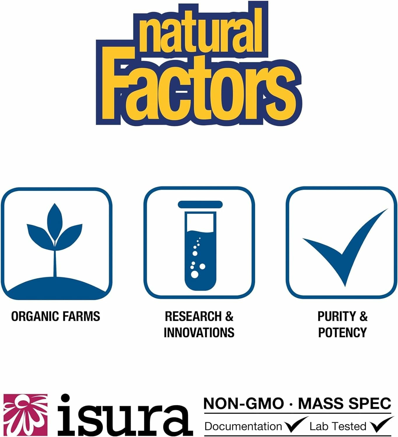 Third-party purity testing label on Natural Factors Vitamin D3 label.