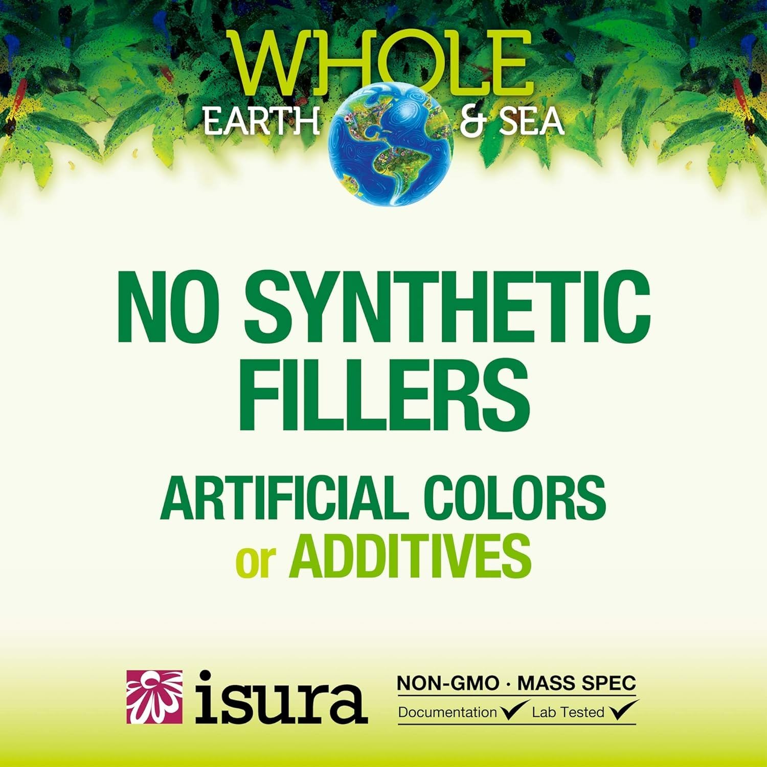 Natural Factors Whole Earth & Sea vitamin E capsules arranged side by side.