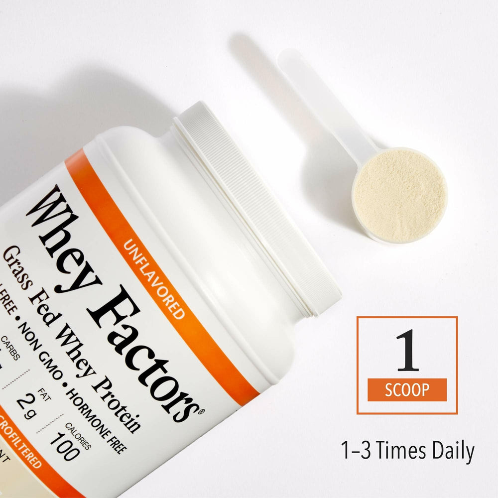 Natural Factors Whey Factors easy-to-mix powder with one-scoop servings