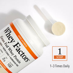 Natural Factors Whey Factors easy-to-mix powder with one-scoop servings