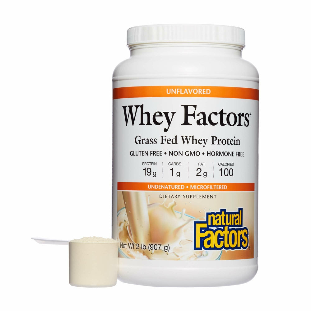 Natural Factors Whey Factors grass-fed whey concentrate powder for daily protein support