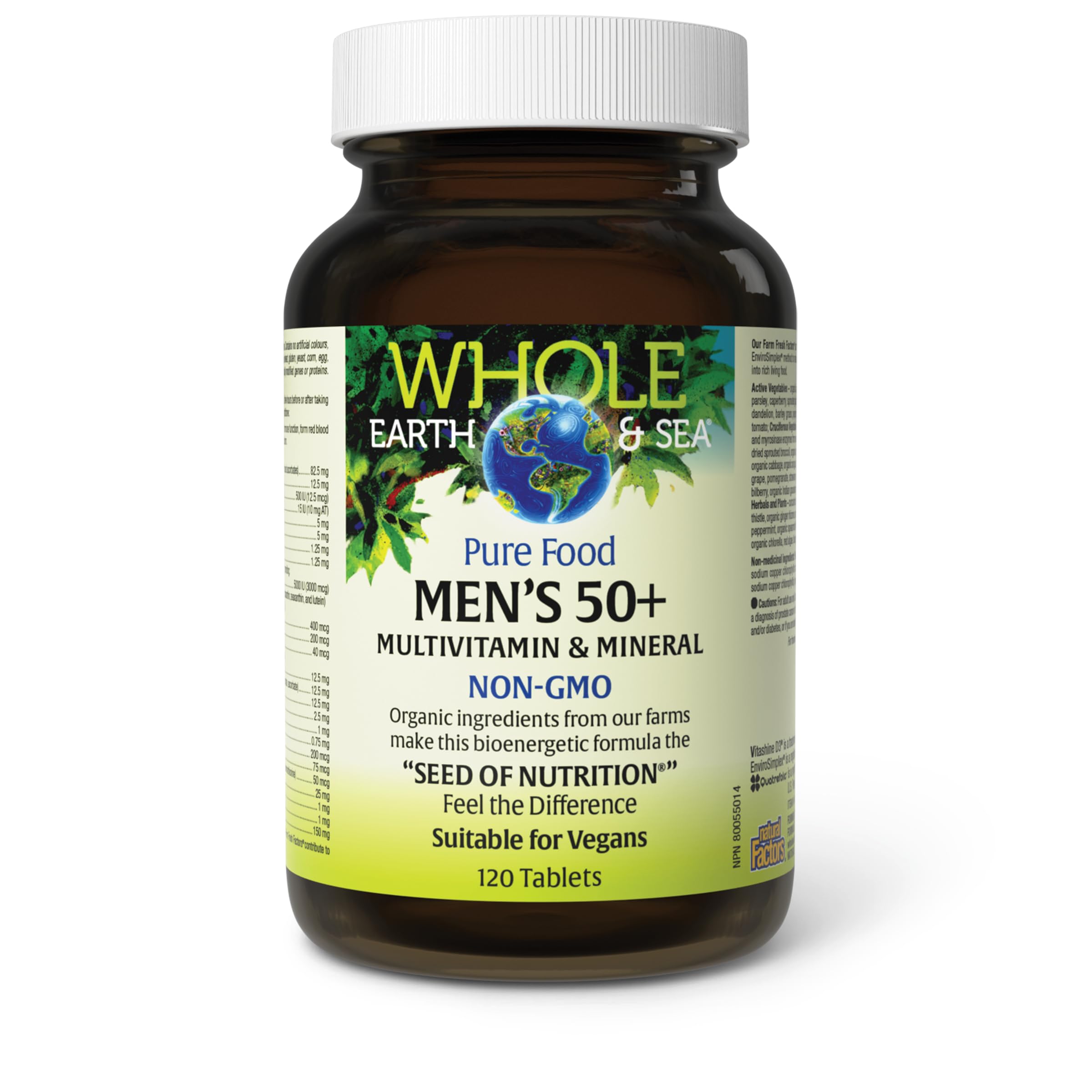 Packaging of Natural Factors Whole Earth & Sea Men’s 50+ multivitamin