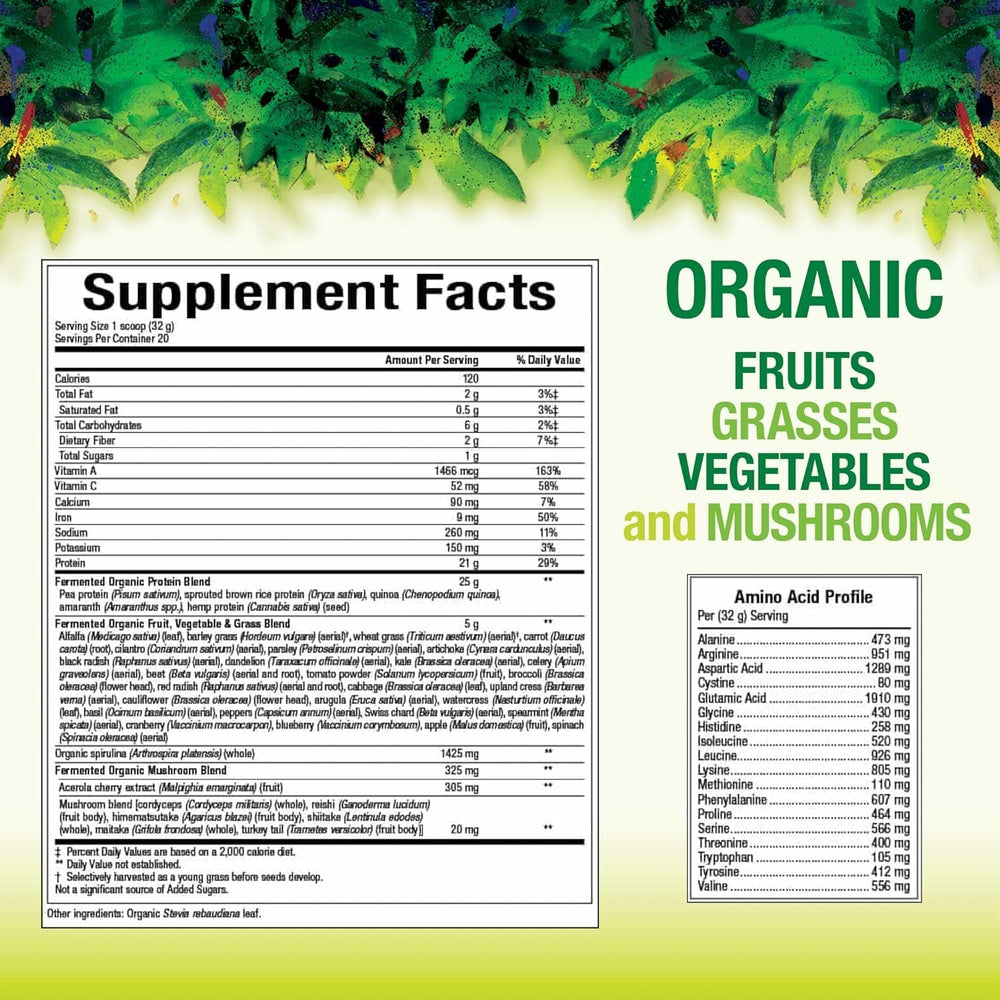 Natural Factors Whole Earth & Sea tin packaging close-up highlighting clean vegan ingredients