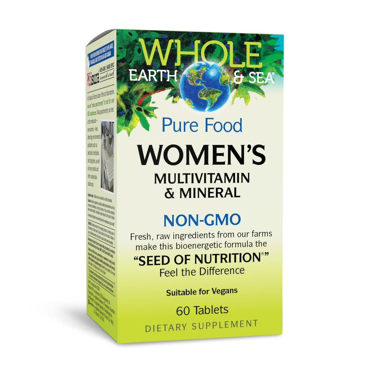 Natural Factors Whole Earth & Sea bottle label showing whole-food nutrition benefits