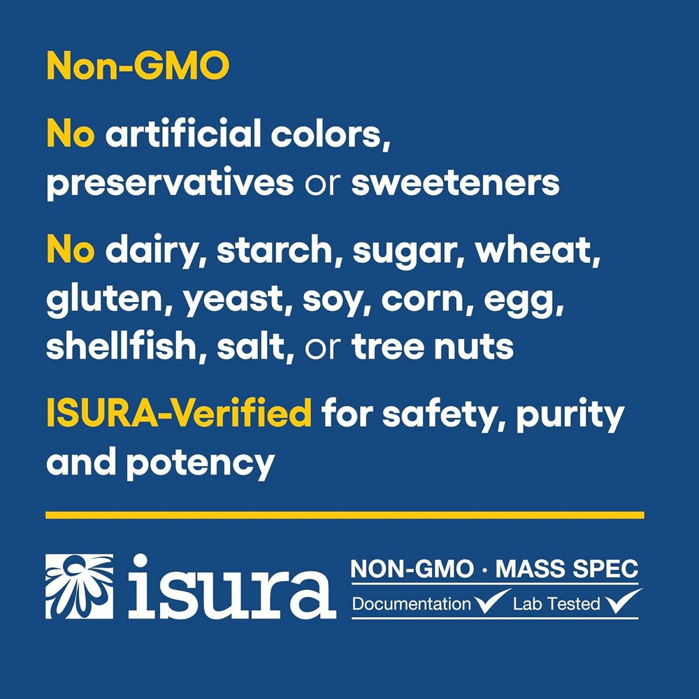 Natural Factors third-party testing seal on packaging for purity