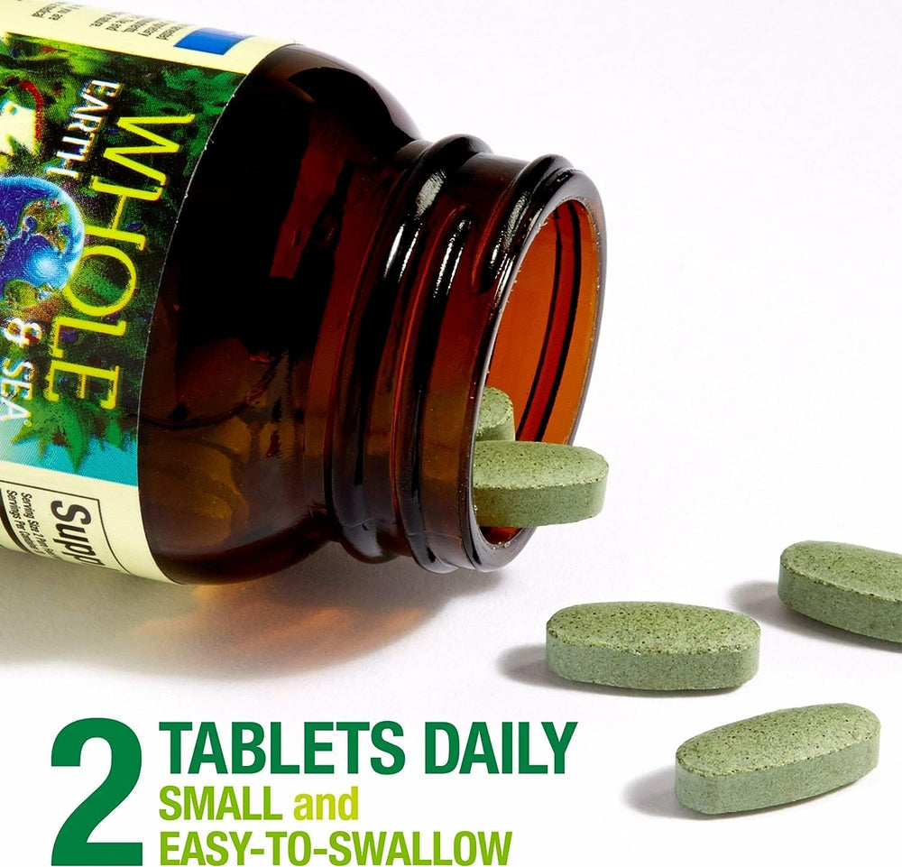 Natural Factors Whole Earth and Sea Women's Prenatal label closeup, highlights 700 mcg folate and 30 mg iron.