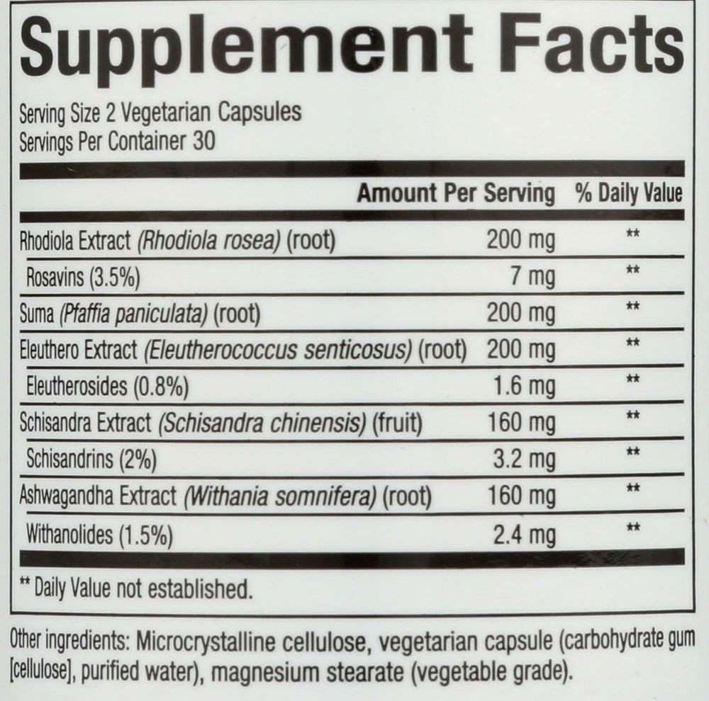 AdrenaSense capsules close-up highlighting vegan, non-GMO formula for stress support.