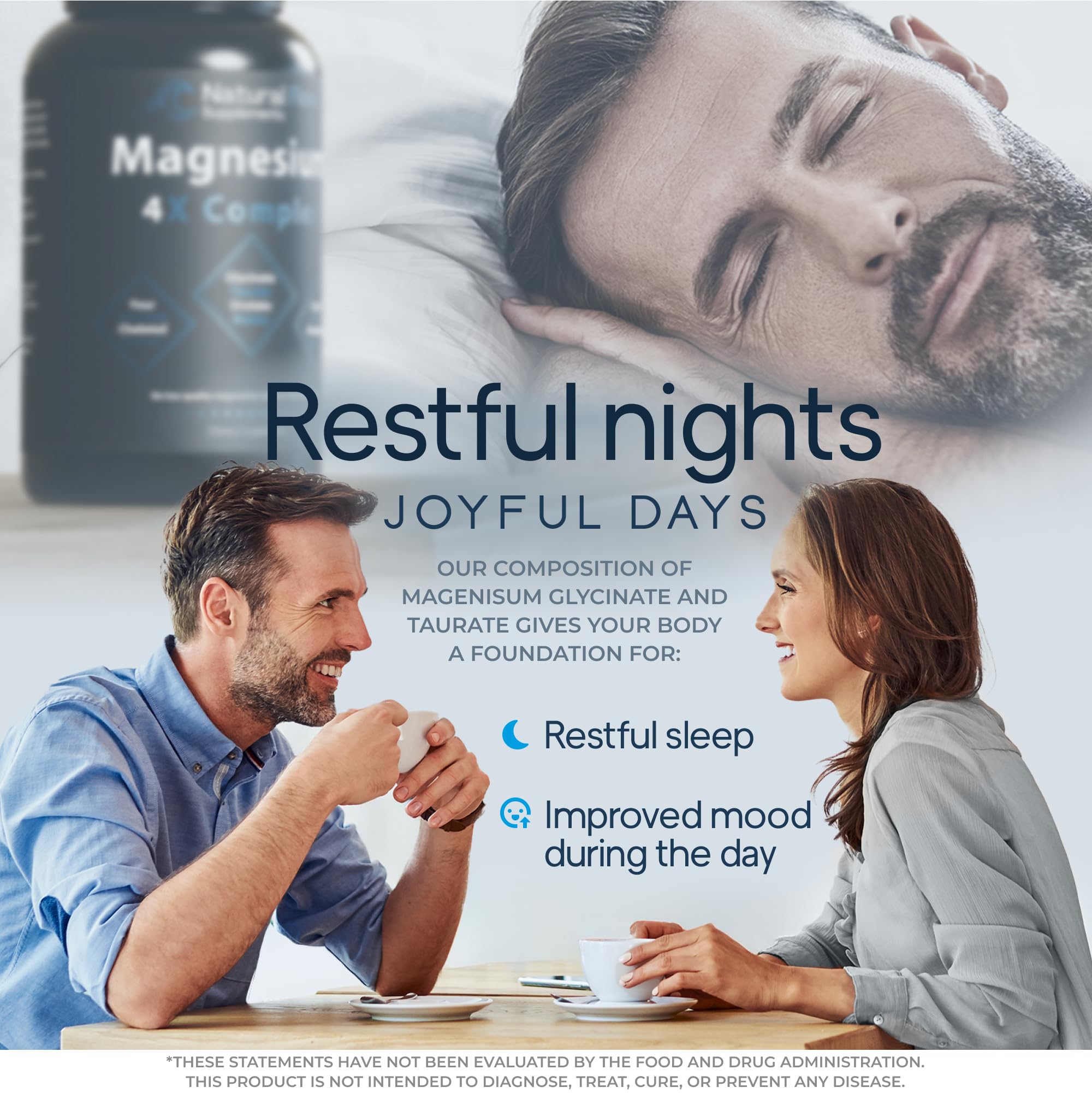 Natural Flow 4X Magnesium ingredients icons emphasizing absorption and quality