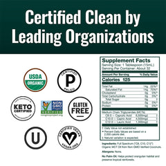 Natural Force MCT Oil label uses biodegradable inks for eco packaging.
