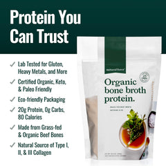 USDA Organic grass fed label on Natural Force packaging