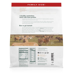 Natural Force Whey Protein Chocolate 5 lb back label detailing ingredients and certifications