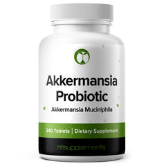 Natural Foundation Akkermansia bottle pour promotes gut health.