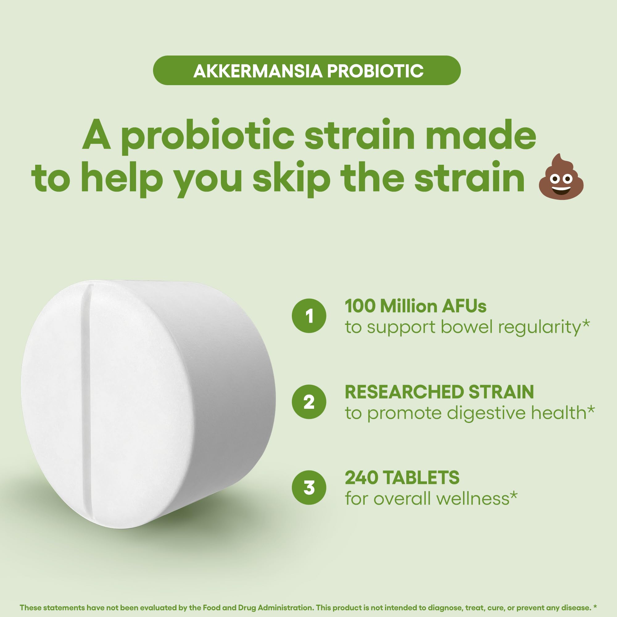 Natural Foundation Akkermansia gut health graphic conveys digestive balance.