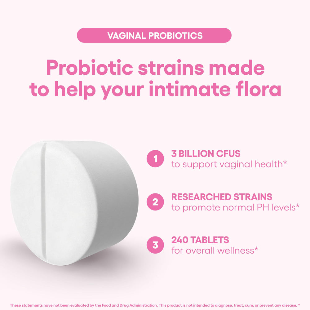 Natural Foundation Vaginal Probiotics tablets designed for easy, discreet daily use