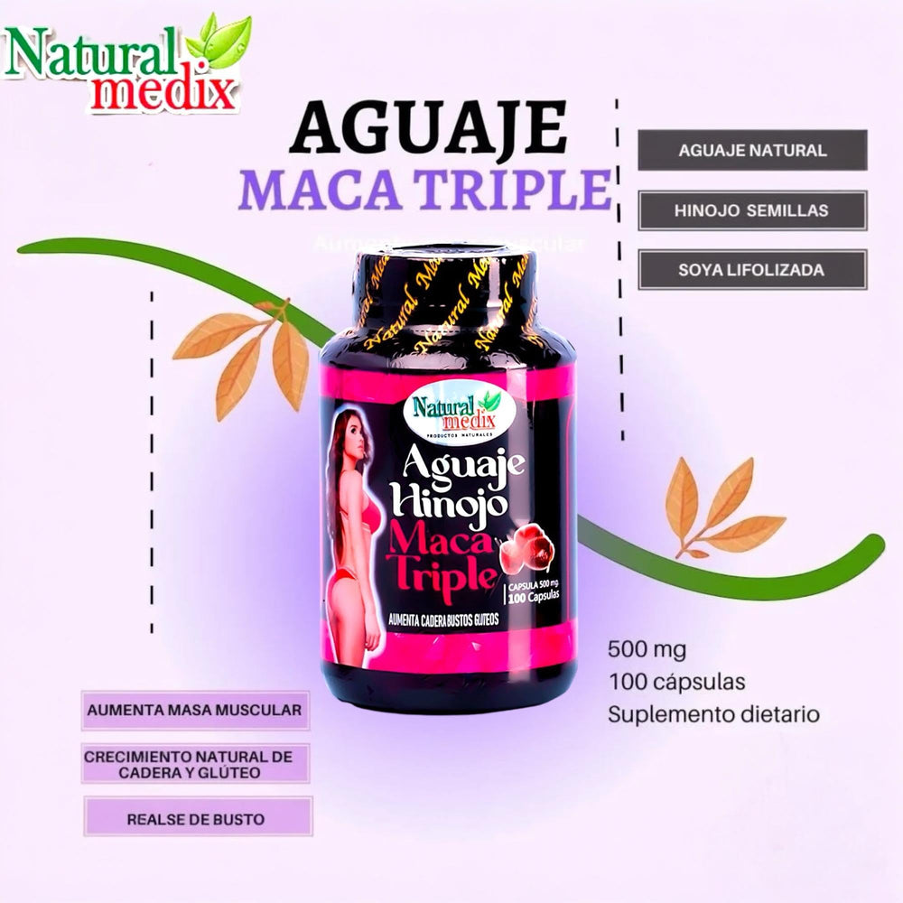 Natural Medix Aguaje Hinojo Maca Triple during workout supports stamina.