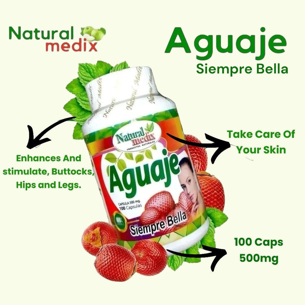 Natural Medix Aguaje label details showing 500 mg fenugreek extract per capsule