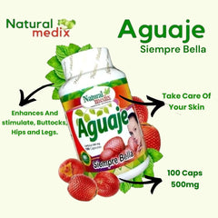 Natural Medix Aguaje label details showing 500 mg fenugreek extract per capsule