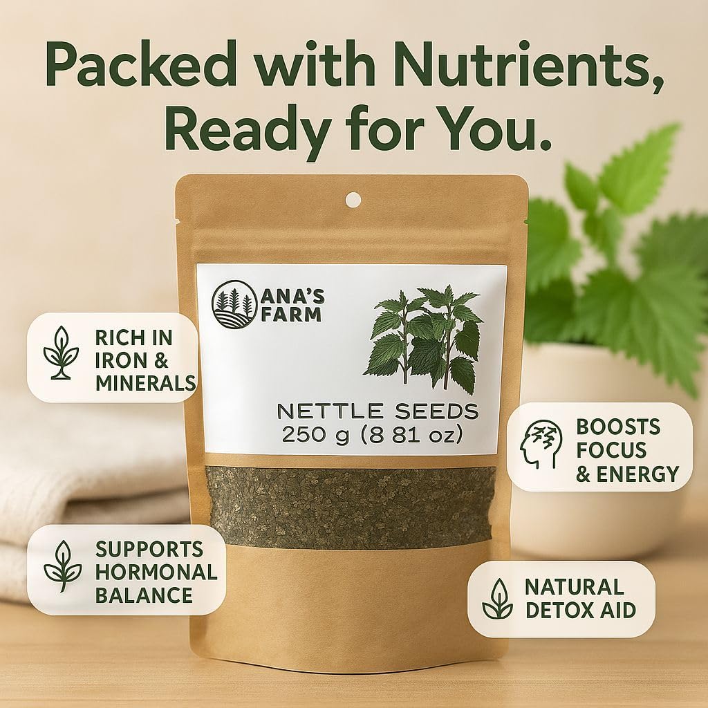 Natural Nettle Seed dry bulk shot, showcasing pantry-friendly bulk form.