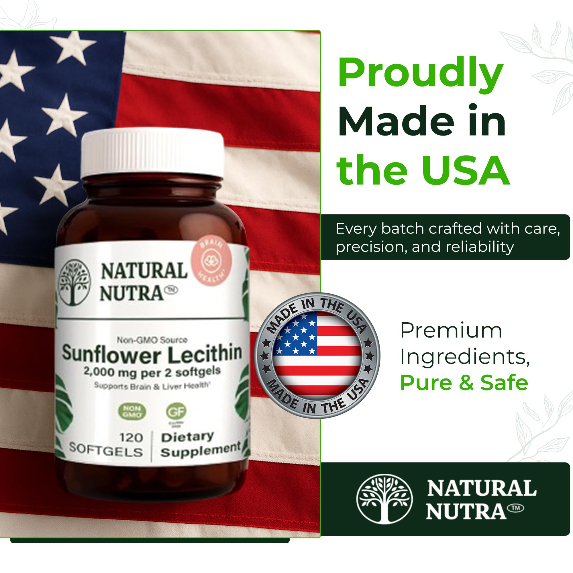 Person taking Natural Nutra lecithin softgel as part of routine