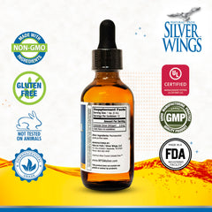 Natural Path Silver Wings amber bottle close-up highlights quality and packaging