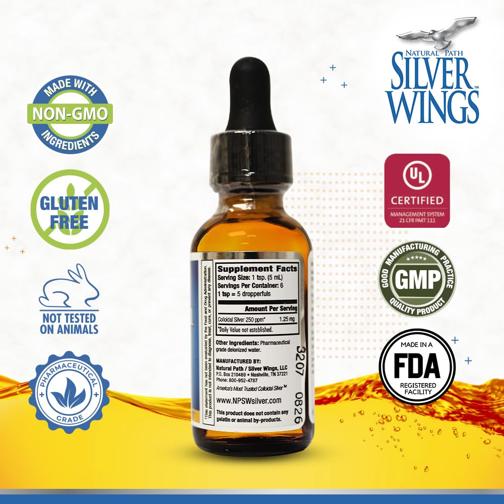 Natural Path Silver Wings amber glass bottle packaging preserves quality.