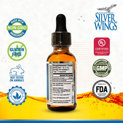 Natural Path Silver Wings amber glass bottle packaging preserves quality.