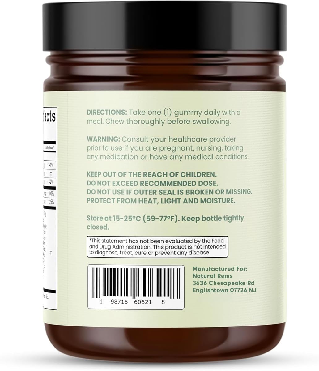 Natural Rems Sea Moss Gummies travel pack for on-the-go support.