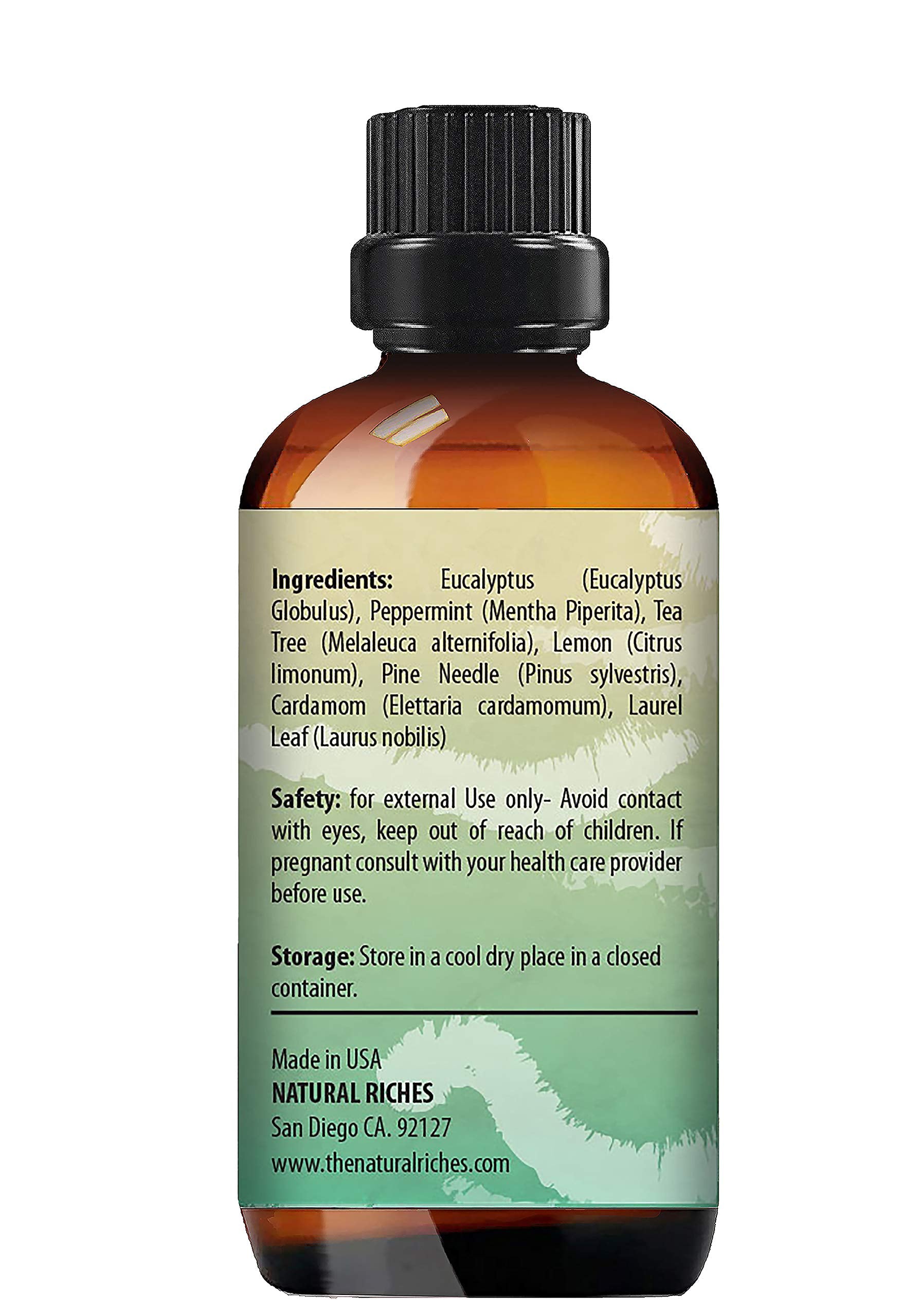 Natural Riches Breathe bottle on counter ready for use.